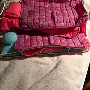 American Girl Pink Quilted Doll Bedding Set with Teal Accent